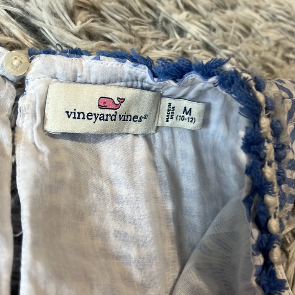 Vineyard Vines Dress Sleeveless Blue White Size medium 10/12 - Picture 4 of 8